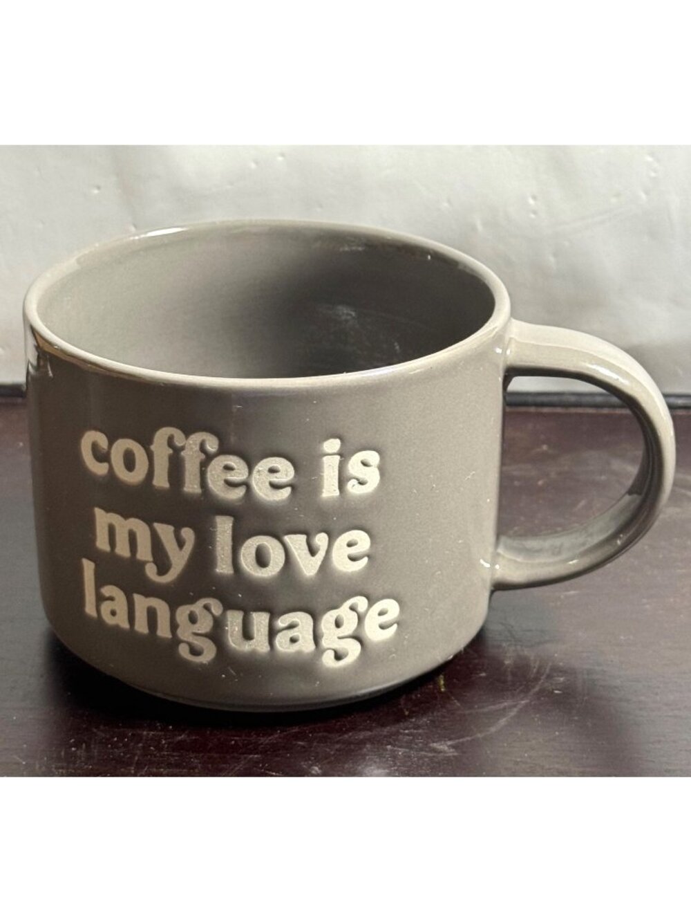 Coffee Is My Love Language Gray Stoneware Mug